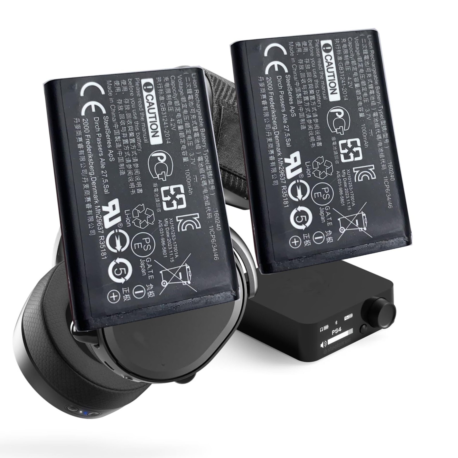 EXMUMCMR [2PCS] 160240 Battery, Compatible with Steelseries Arctis Pro Wireless,