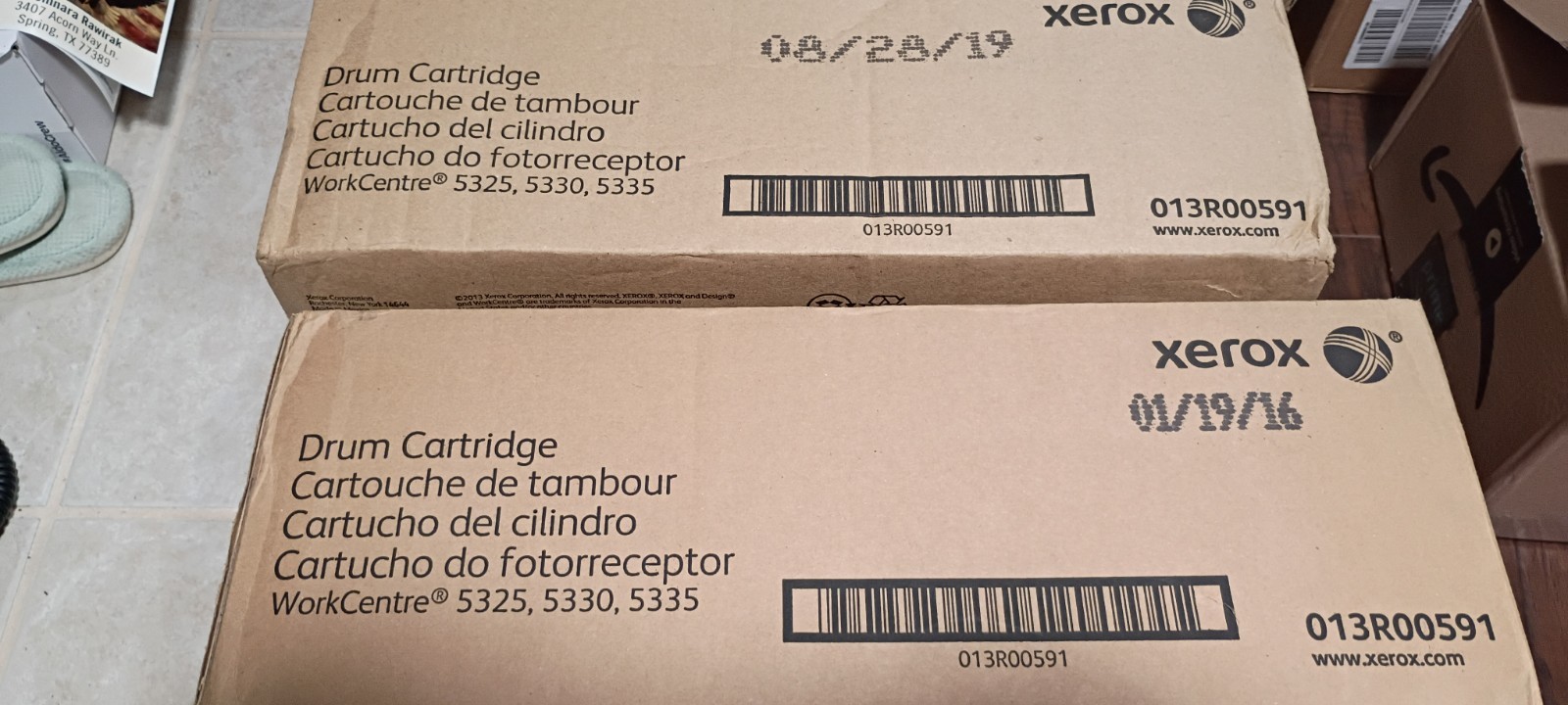 XEROX 013R00591 Black Drum Cartridge for WorkCentre 5325 / 5330 / 5335.  2 boxes