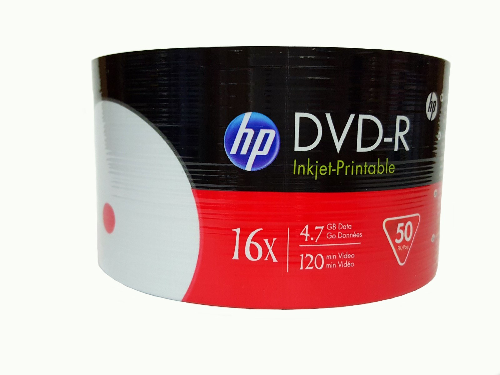600 HP Blank 16x DVD-R DVD White Inkjet Printable 4.7GB Recordable Disc 12x50pk