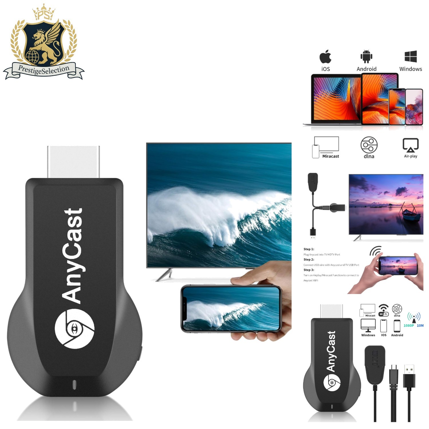Wireless HDMI Adapter -  4K Screen Mirroring for Instant Content Sharing