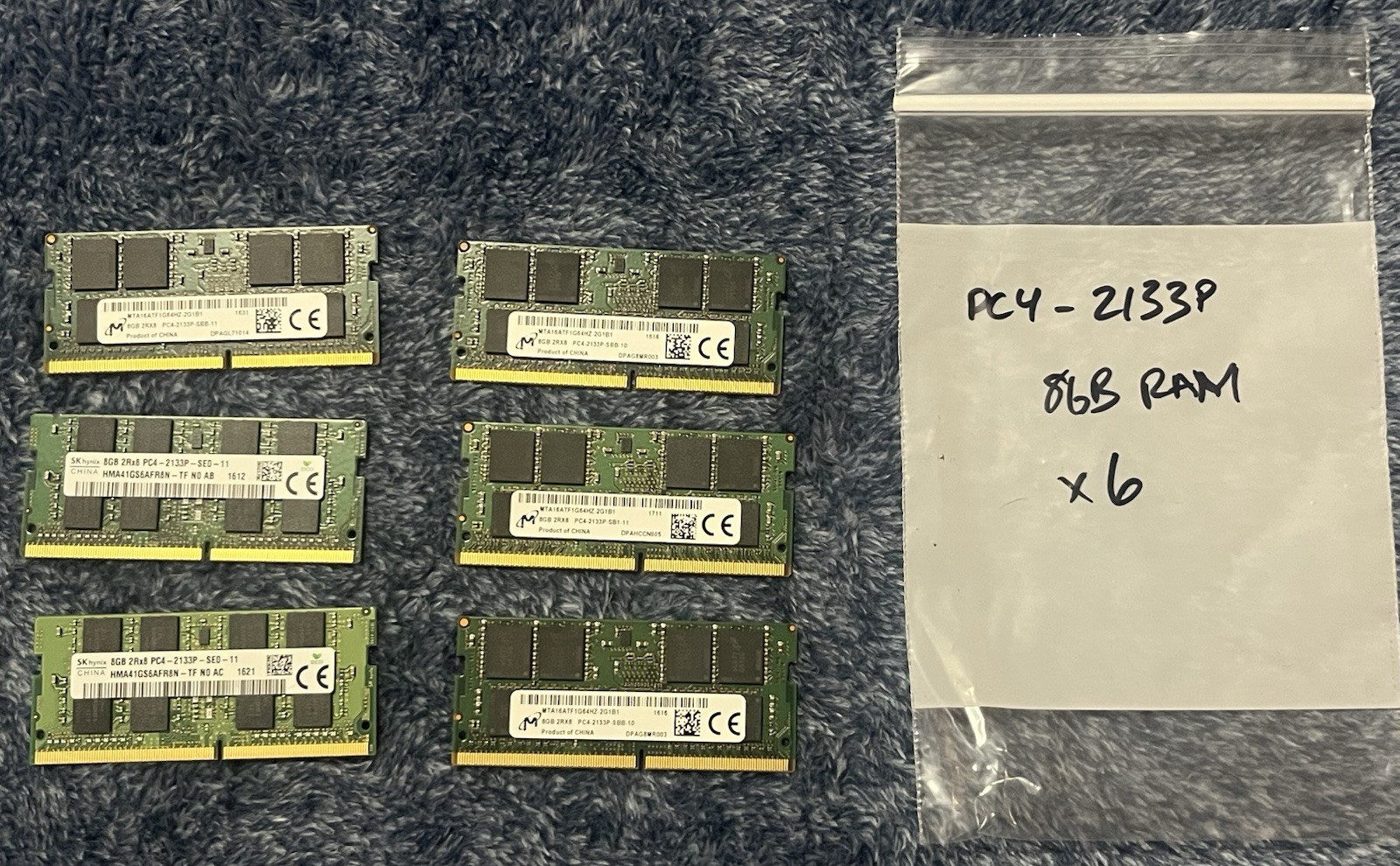 8GB 2Rx8 DDR4 PC4-2133P 260-pin SO-DIMM X6 Memory RAM modules Micron SK Hynix