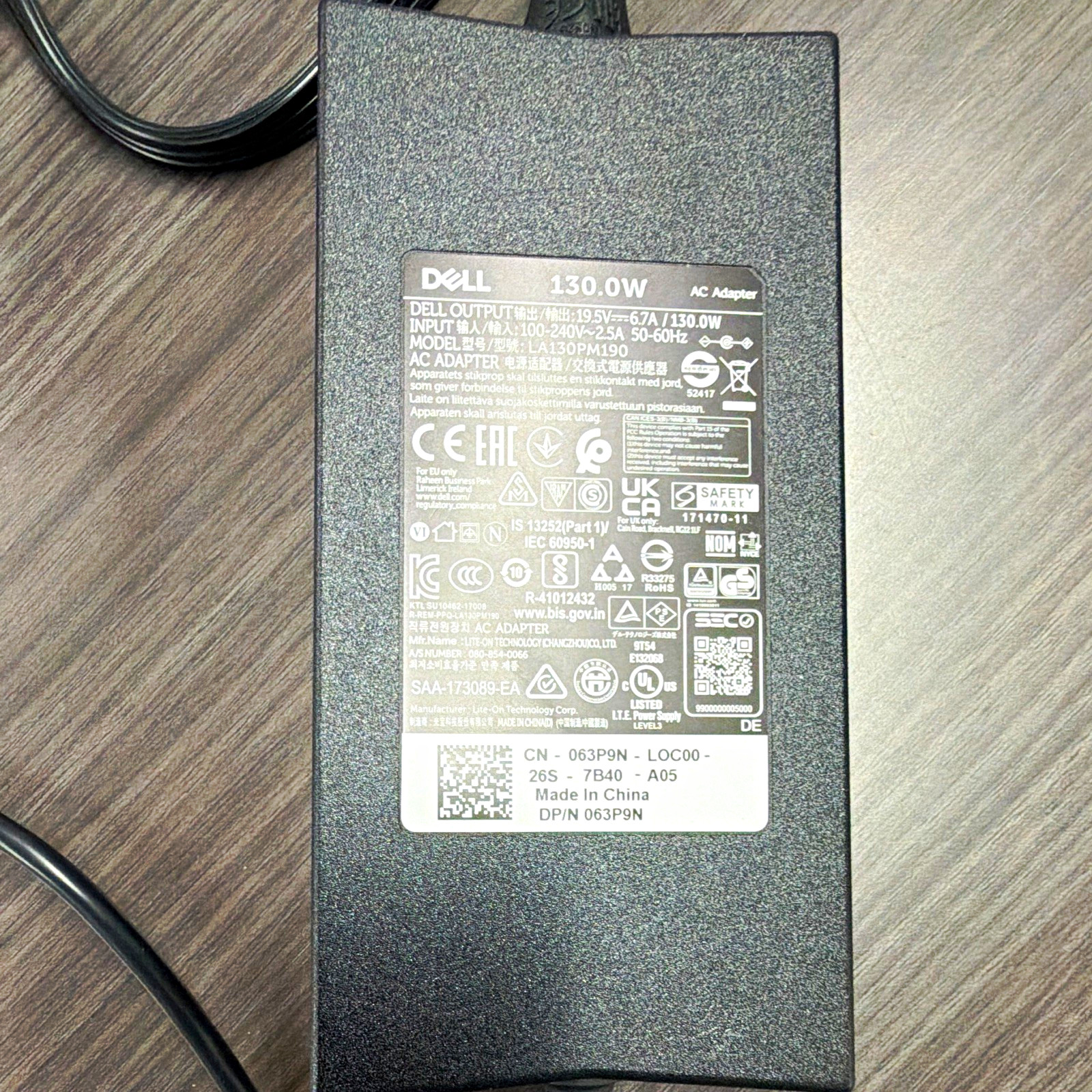 Dell 130W 19.5V 6.67A Laptop AC Adapter Charger Black MPN LA130PM190
