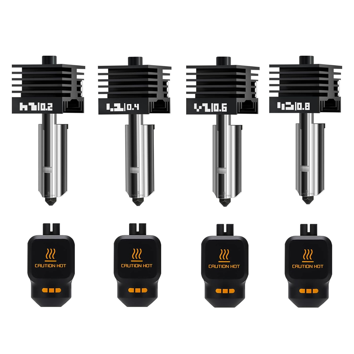 4 Pack 0.2/0.4/0.6/0.8MM H2 Series/X2D/P2S Hotends - 4PCS