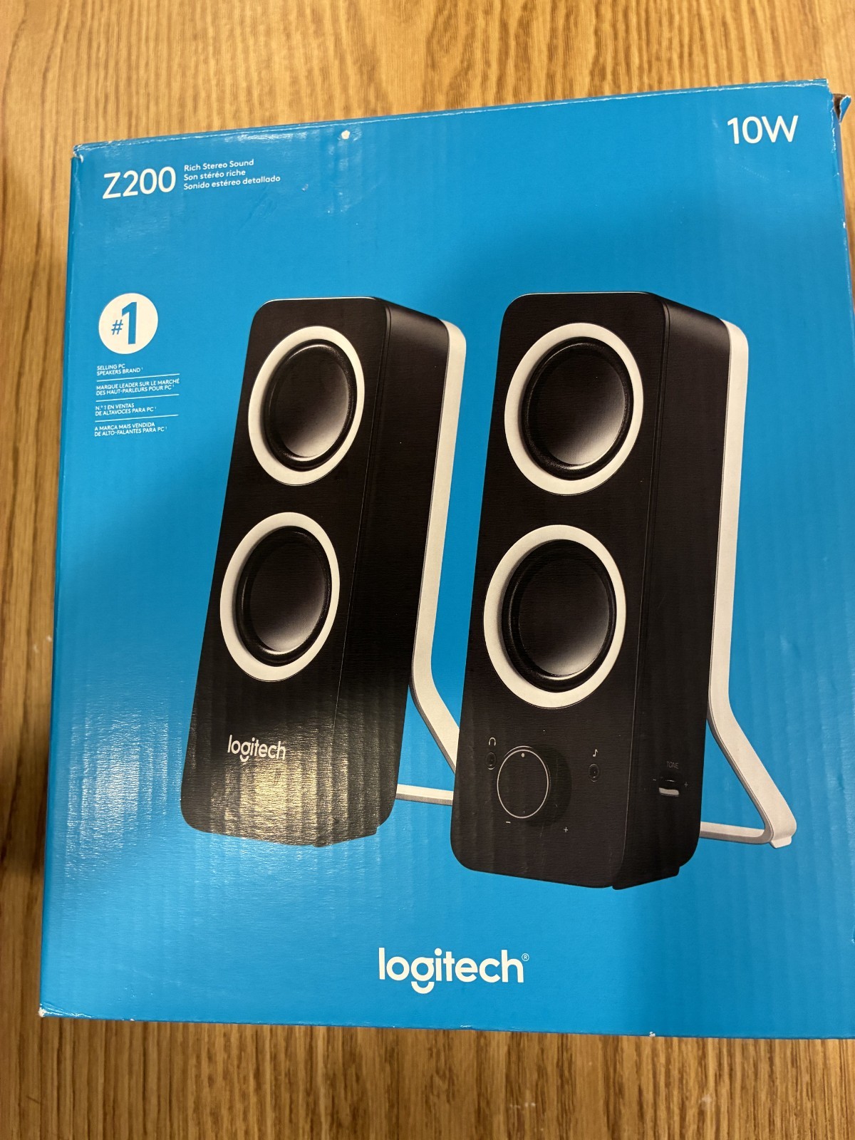 Logitech Z200 10W Multimedia Pair of Speakers Black PC Desktop In Open Box