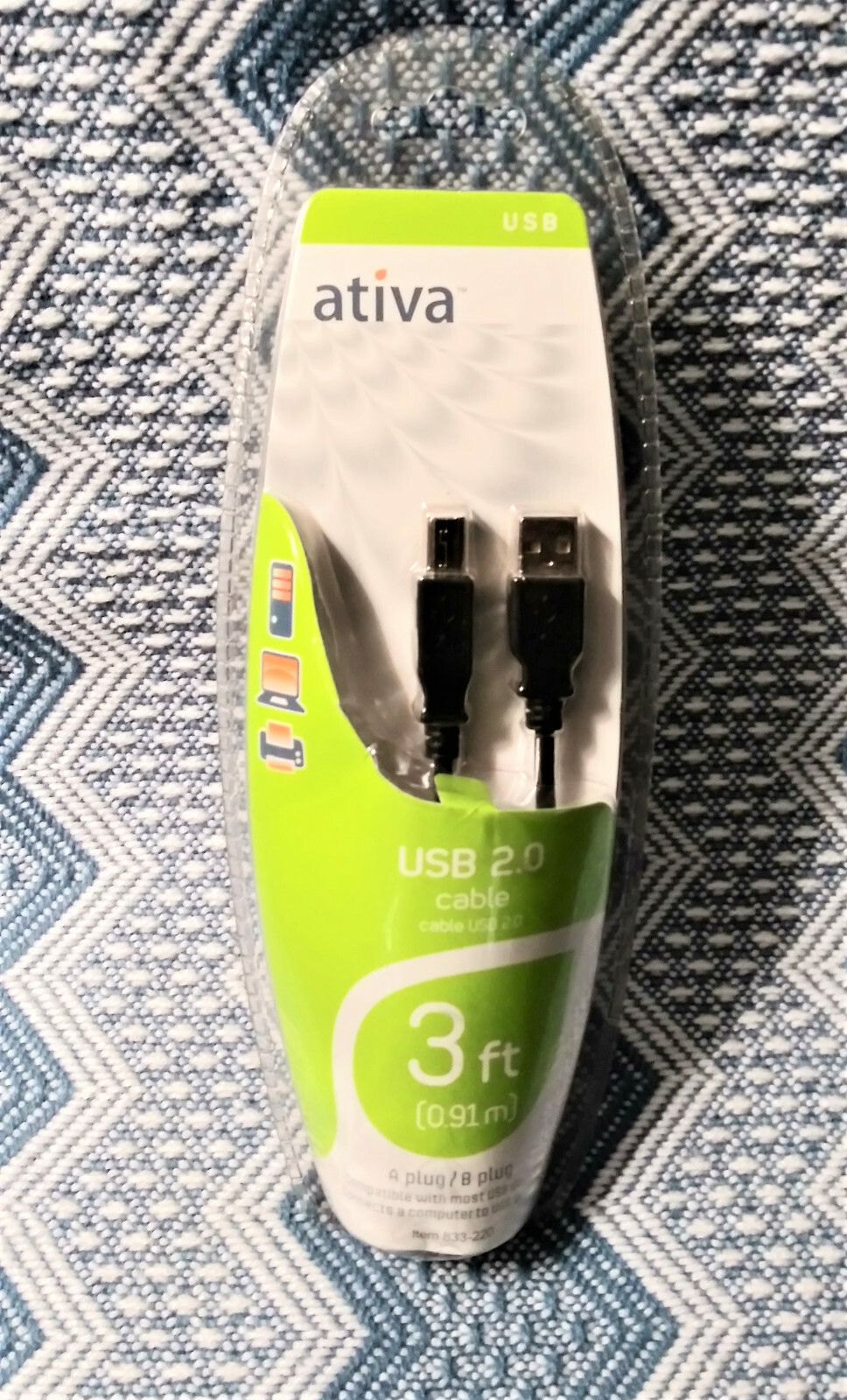 Ativa USB 2.0 Cable 3 Ft (.91m) New Sealed 