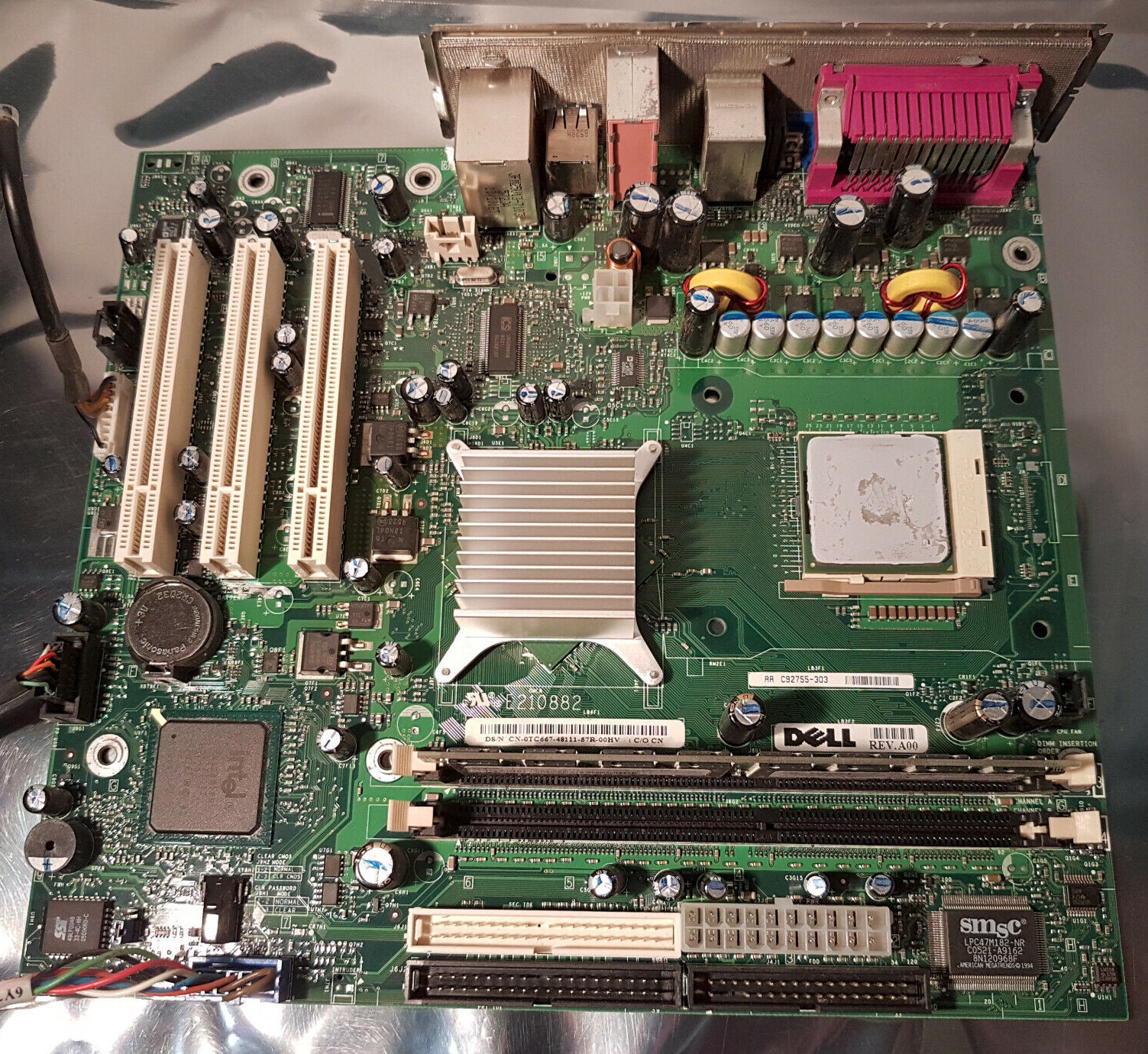 DELL TC667 PC Motherboard with P4 3GHz CPU 1GB RAM Backplate IO