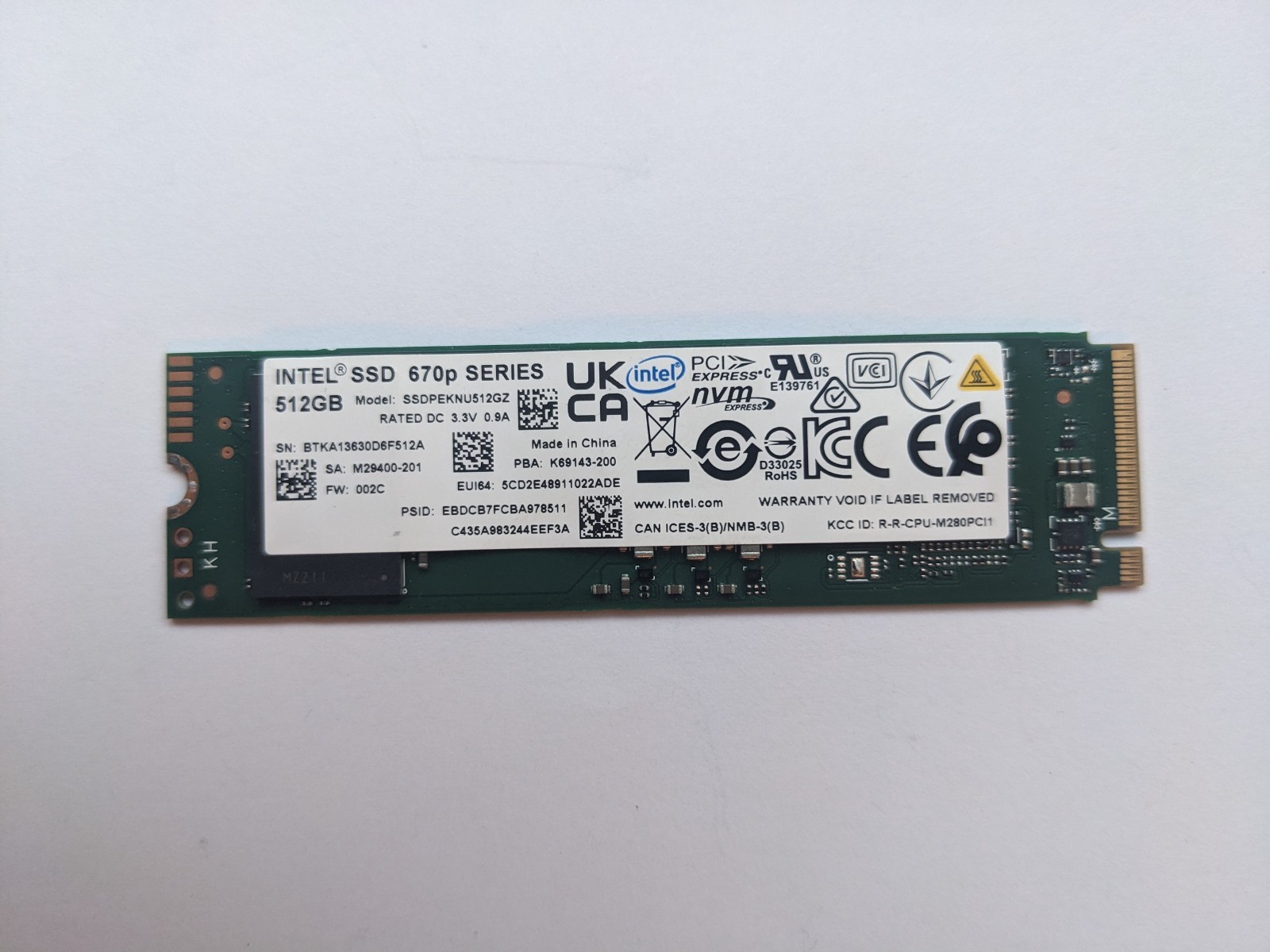 Intel 670p 512GB M.2 2280 NVMe PCIe M.2 3.0 SSD SSDPEKNU512GZ Tested