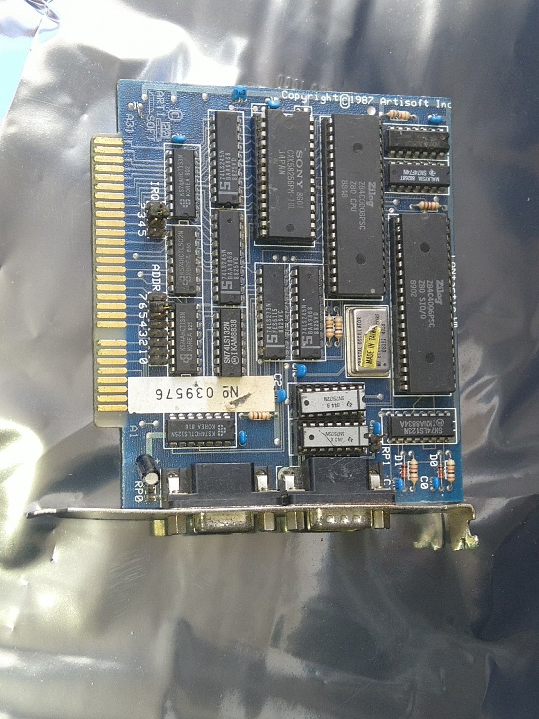 RARE Lantastic 1987 ISA Network Adapter RS232 Card Vintage Zilog Z80 CPU