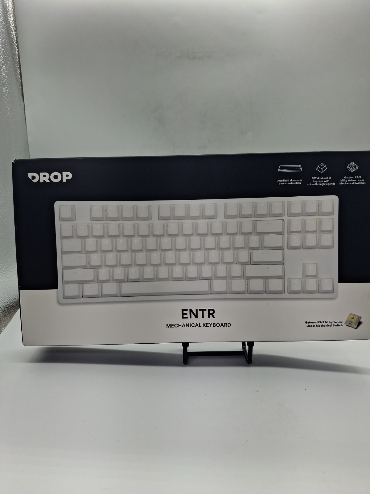 Drop ENTR Mechanical Tenleyless Keyboard,  Aluminum Case, Silver/White Brand New