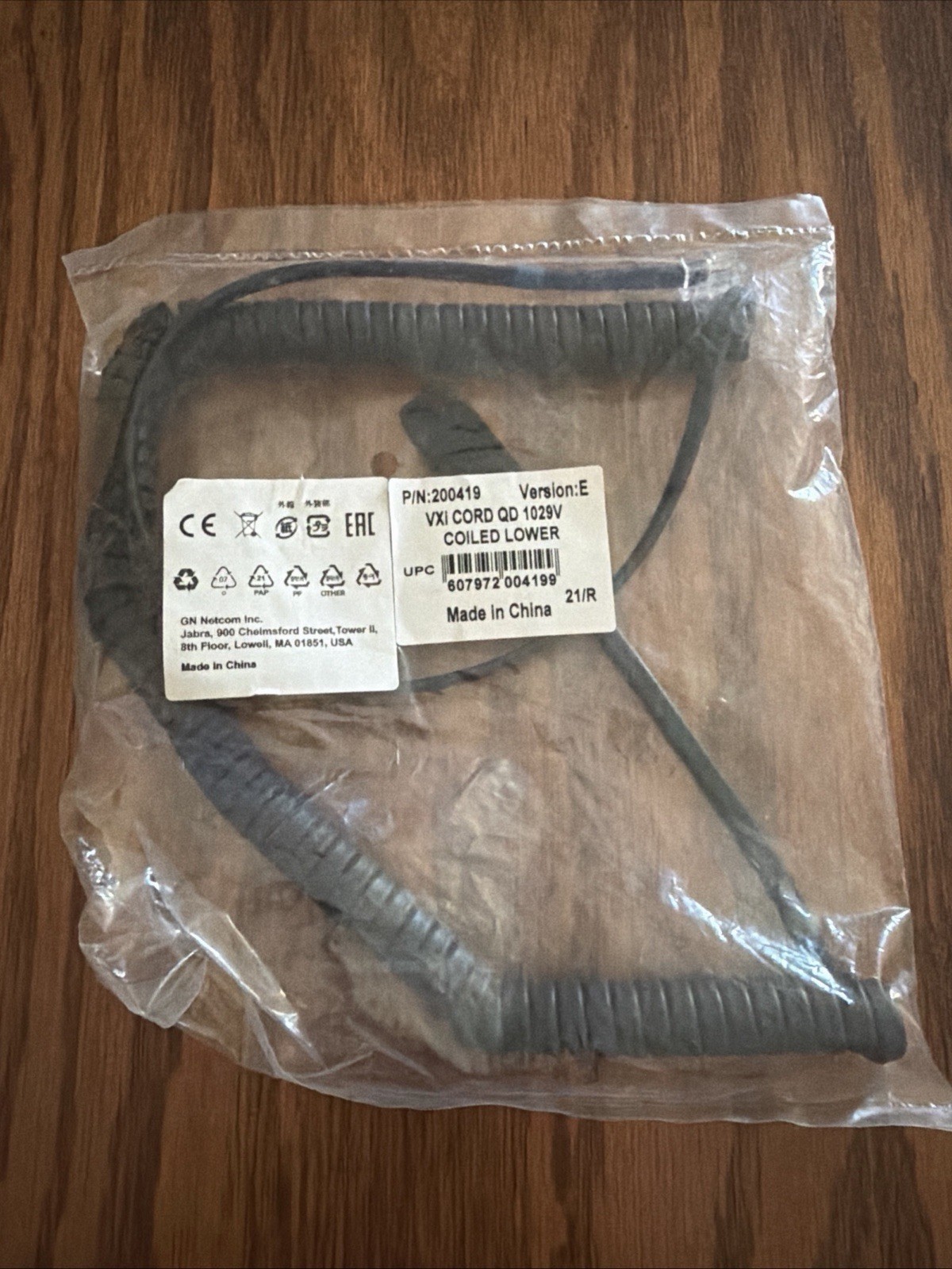 VXi Cord QD 1029V Unopened 200419 Coiled Lower Jabari