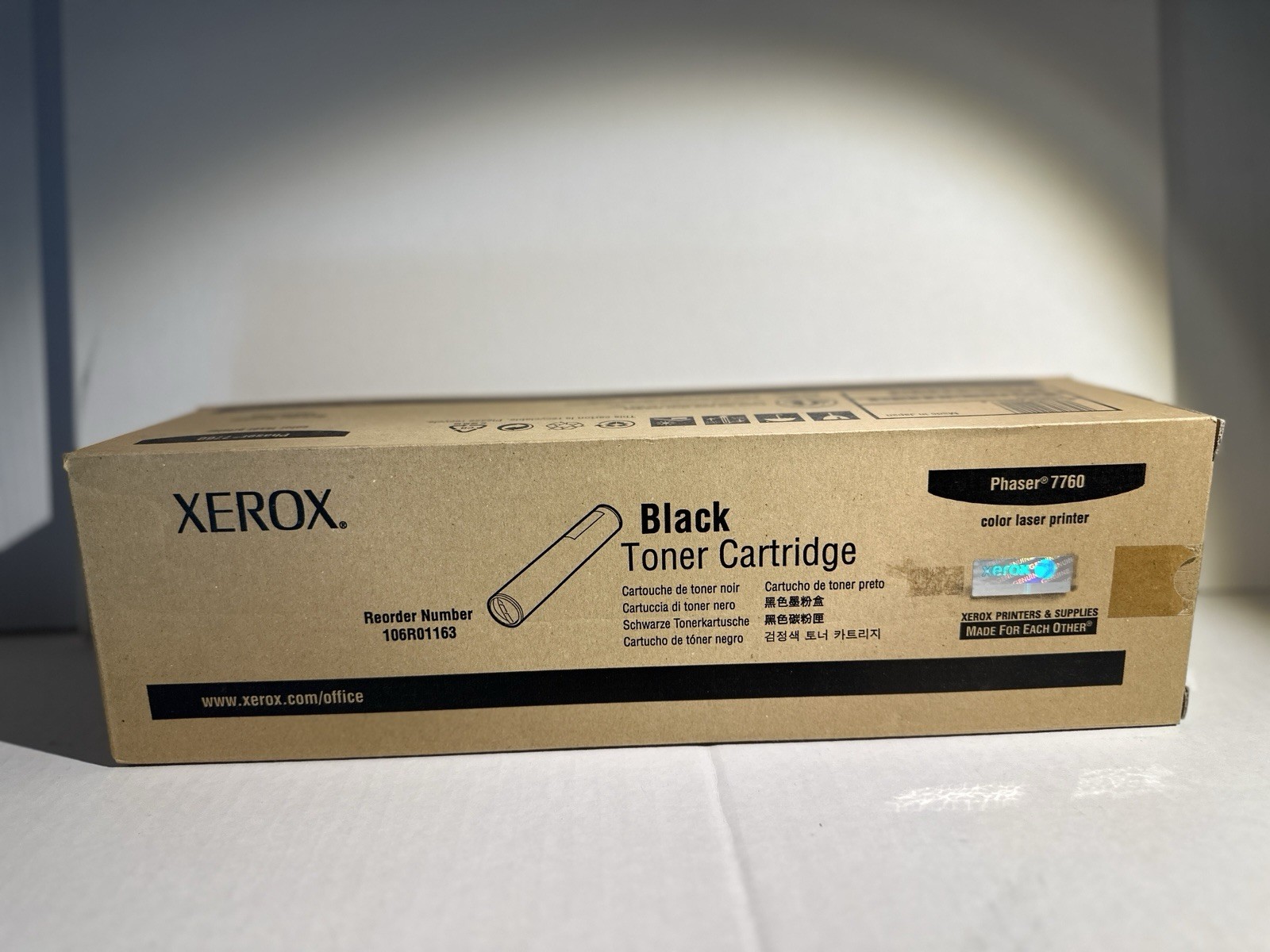 Genuine Xerox Phaser 7760 Black Toner Cartridge 106R01163 OEM Factory Sealed