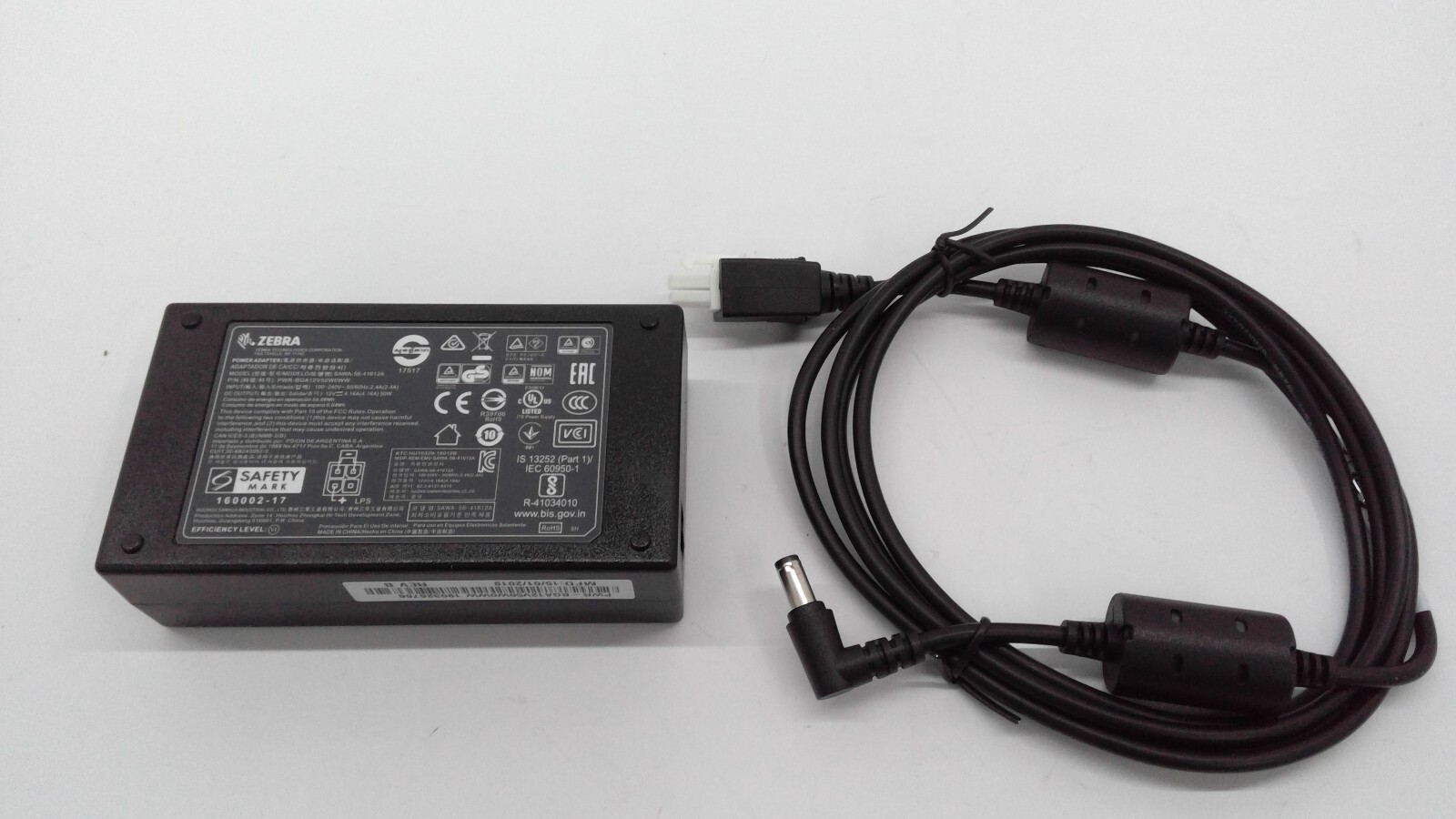 Genuine Zebra 12V/4.16A 50W AC Adapter SAWA-56-41612A W/Power Cable