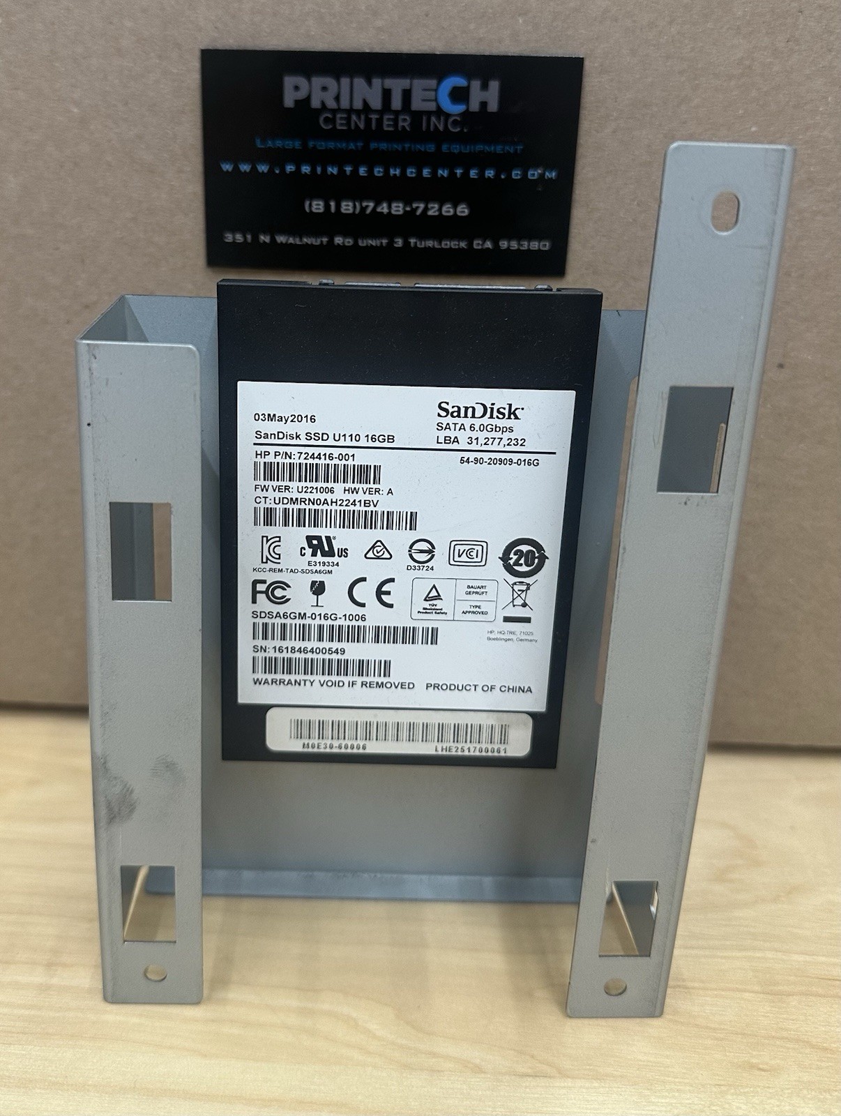 724416-001 HP SanDisk SSD U110 16GB SDSA6GM-016G-1006 Solid State Drive