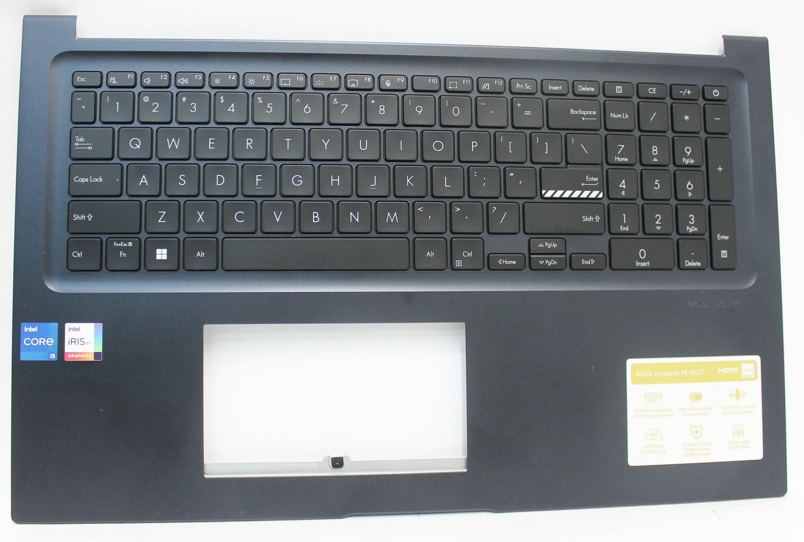 13N1-GZA0K11 ASUS PALMREST TOP COVER W/KB US BL VIVOBOOK 17 F1704VA-OS54 GRADE A