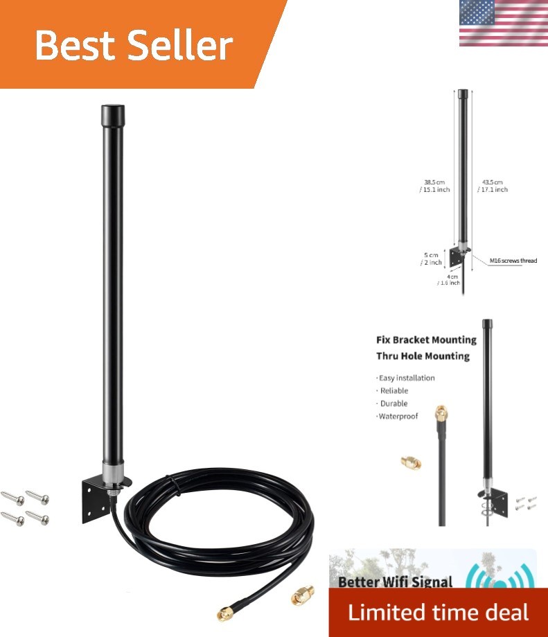 10dBi Long Range Dual Band WiFi Antenna for Enhanced Connectivity - Fiberglass