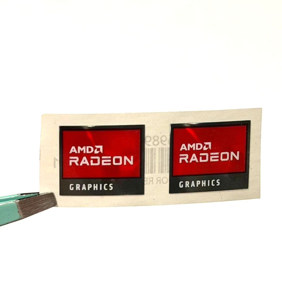 2pcs AMD Radeon Graphics Sticker Label  Decal 19mm x 16mm #1