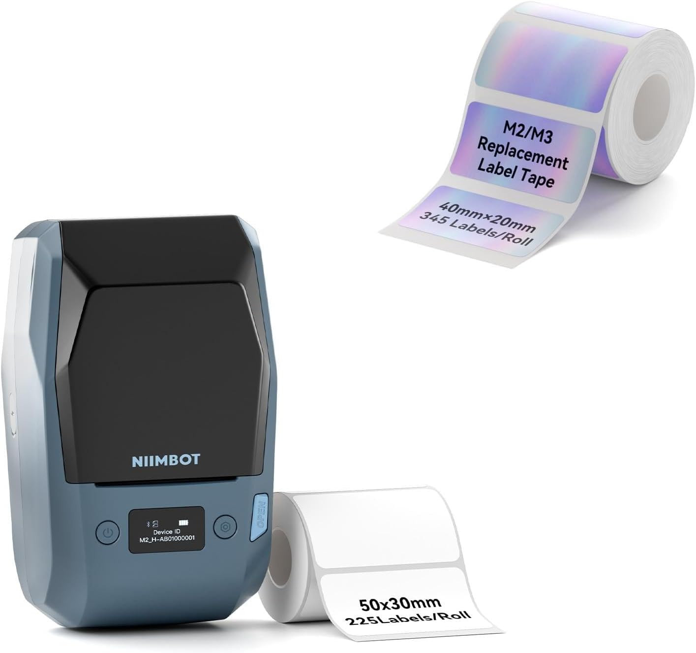 NIIMBOT M2 Thermal Transfer 2Inch Bluetooth Label Maker with 40×20Mm Hologram La