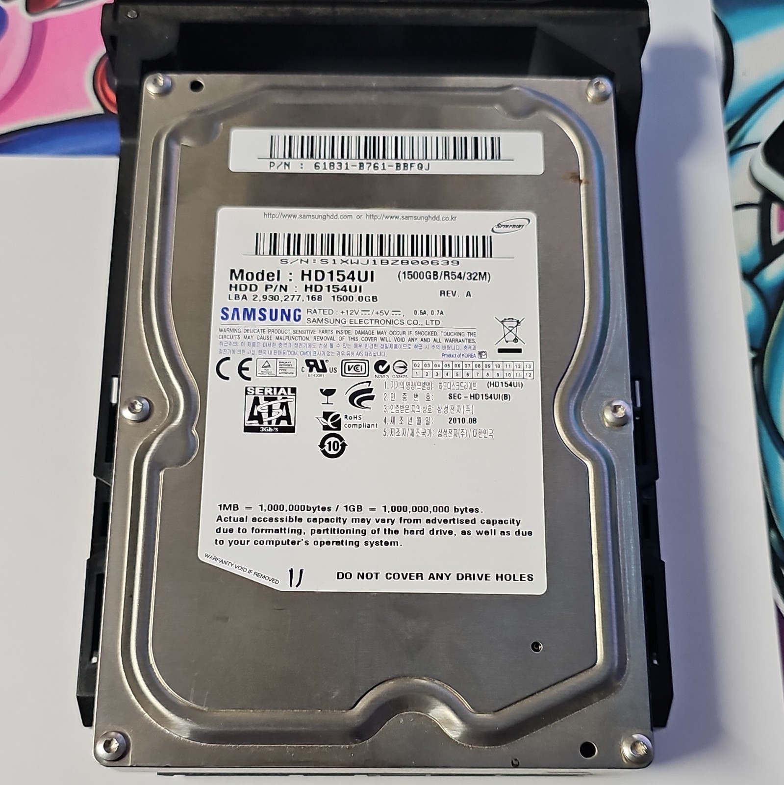 Samsung Spinpoint HD154UI 1.5TB 3.5in SATA II 5400RPM 32MB HDD