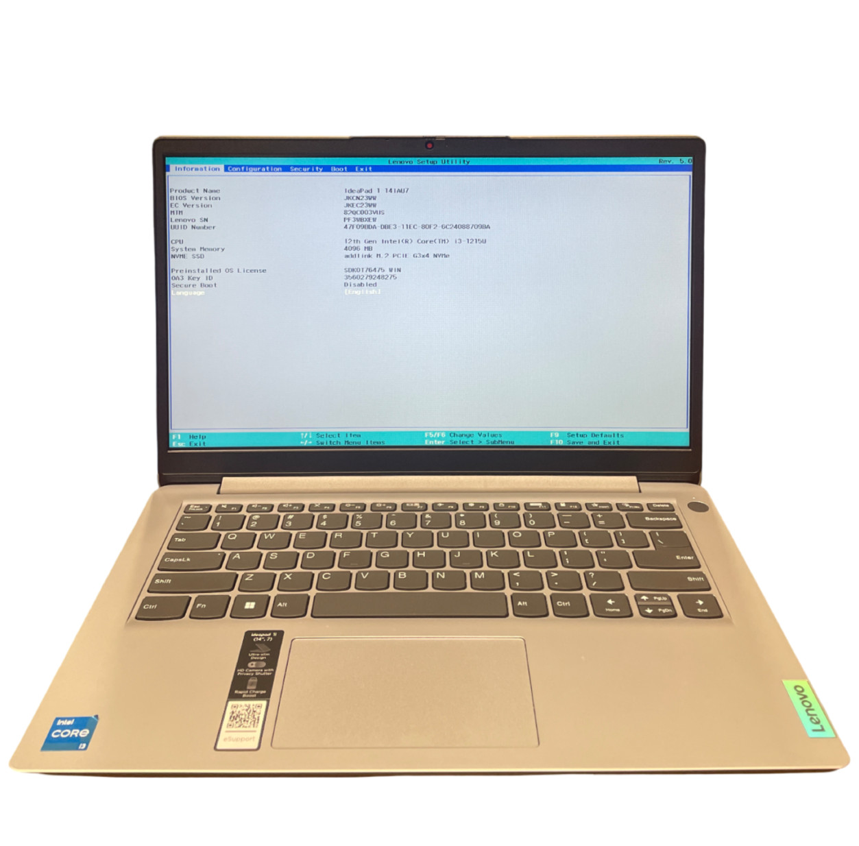 14" Lenovo IdeaPad 1 14IAU7 i3-1215U 512GB 4GB NVME M.2 SSD--NO OS #21