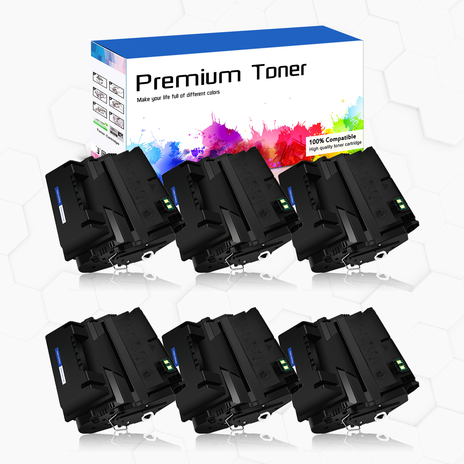 6PK Q1338A 38A Toner Cartridge For HP LaserJet 4200 4200n 4200dtn 4300 4300n INK
