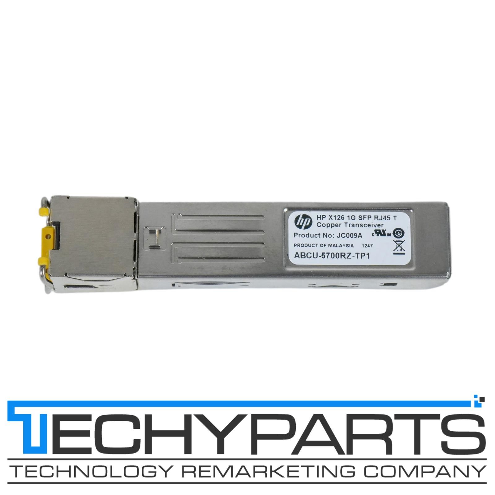 HP JC009A X126 Avago ABCU-5700RZ-TP1 SFP to 1000Base-T RJ-45 Copper Transceiver