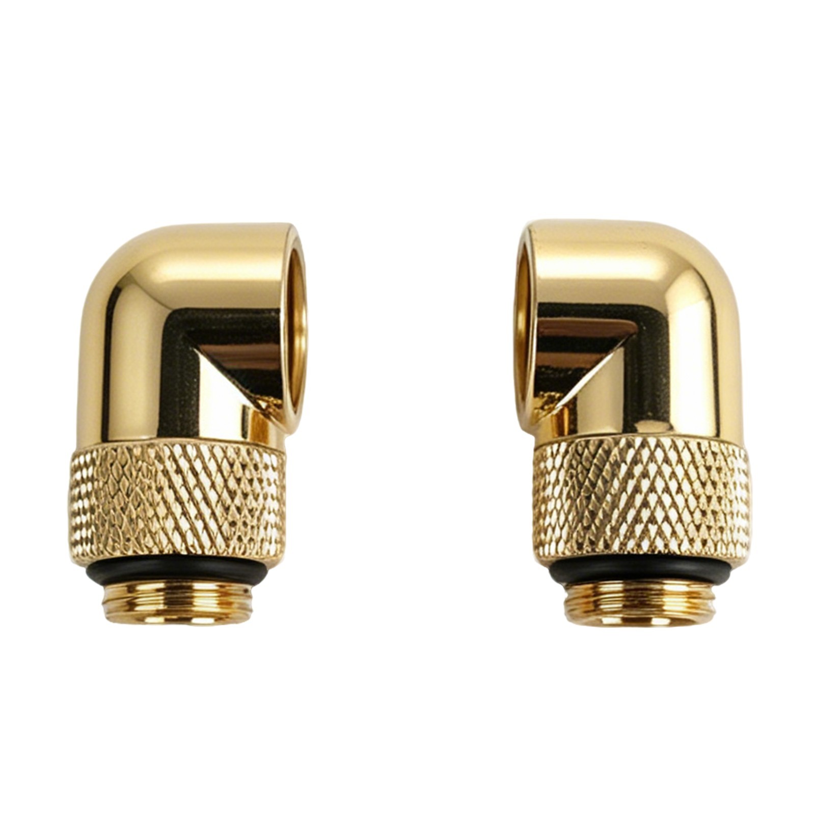  2  Pcs G1/4" 90 Degree Rotary Fitting, Male to Female, Gold