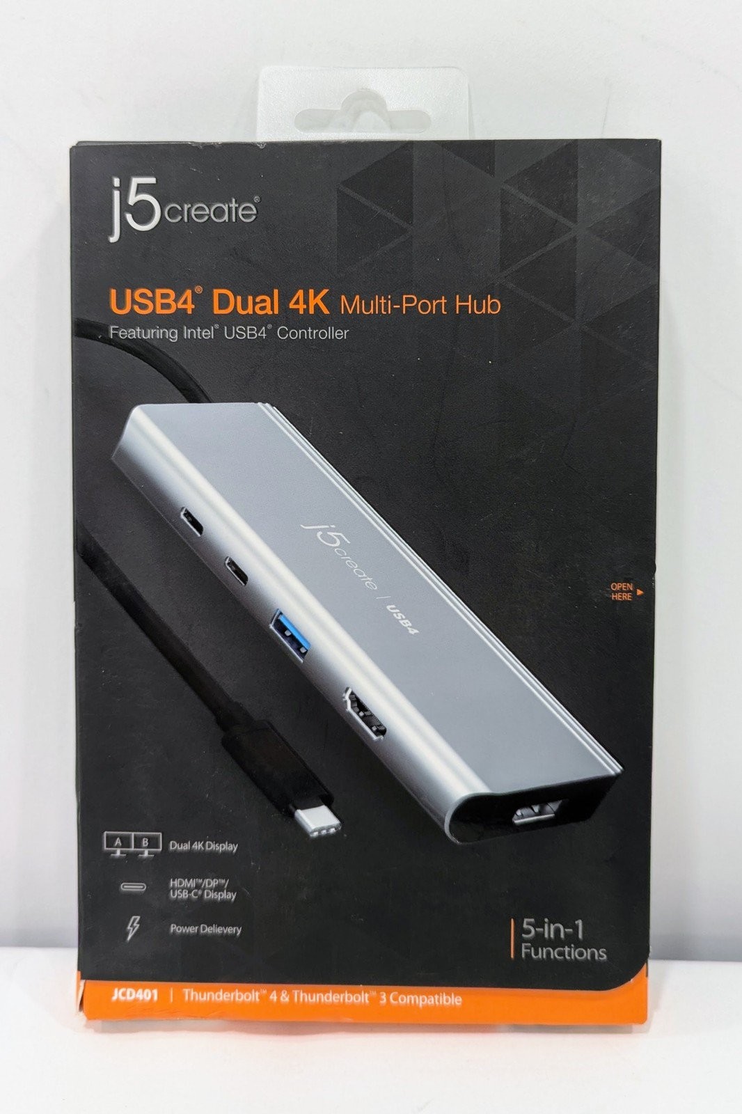 j5Create JCD401 USB4 Dual 4K Display Multi-Port 5-in-1 Hub
