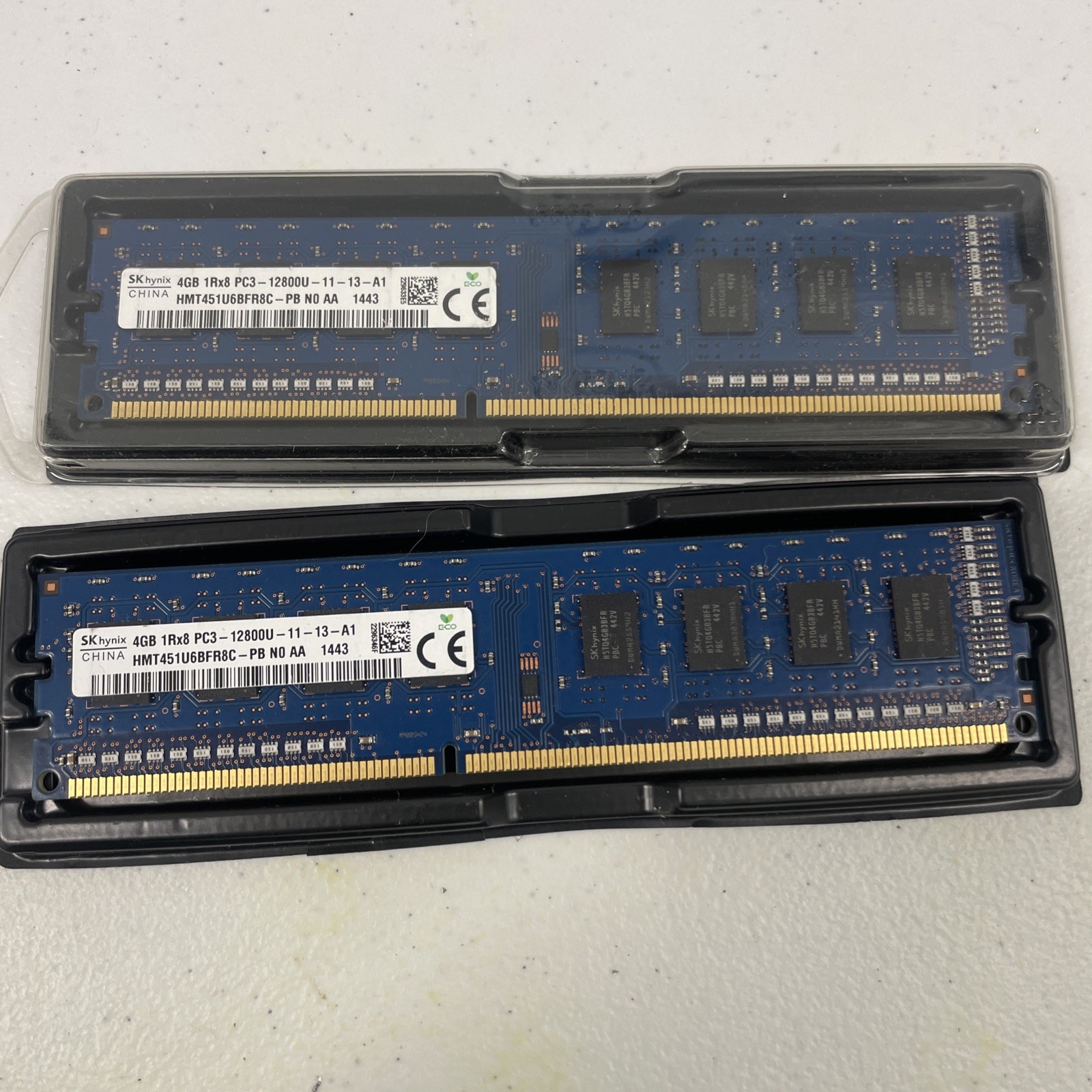 Lot of 2 SK Hynix 4GB (8GB) 1Rx8 PC3-12800U HMT451U6AFR8C