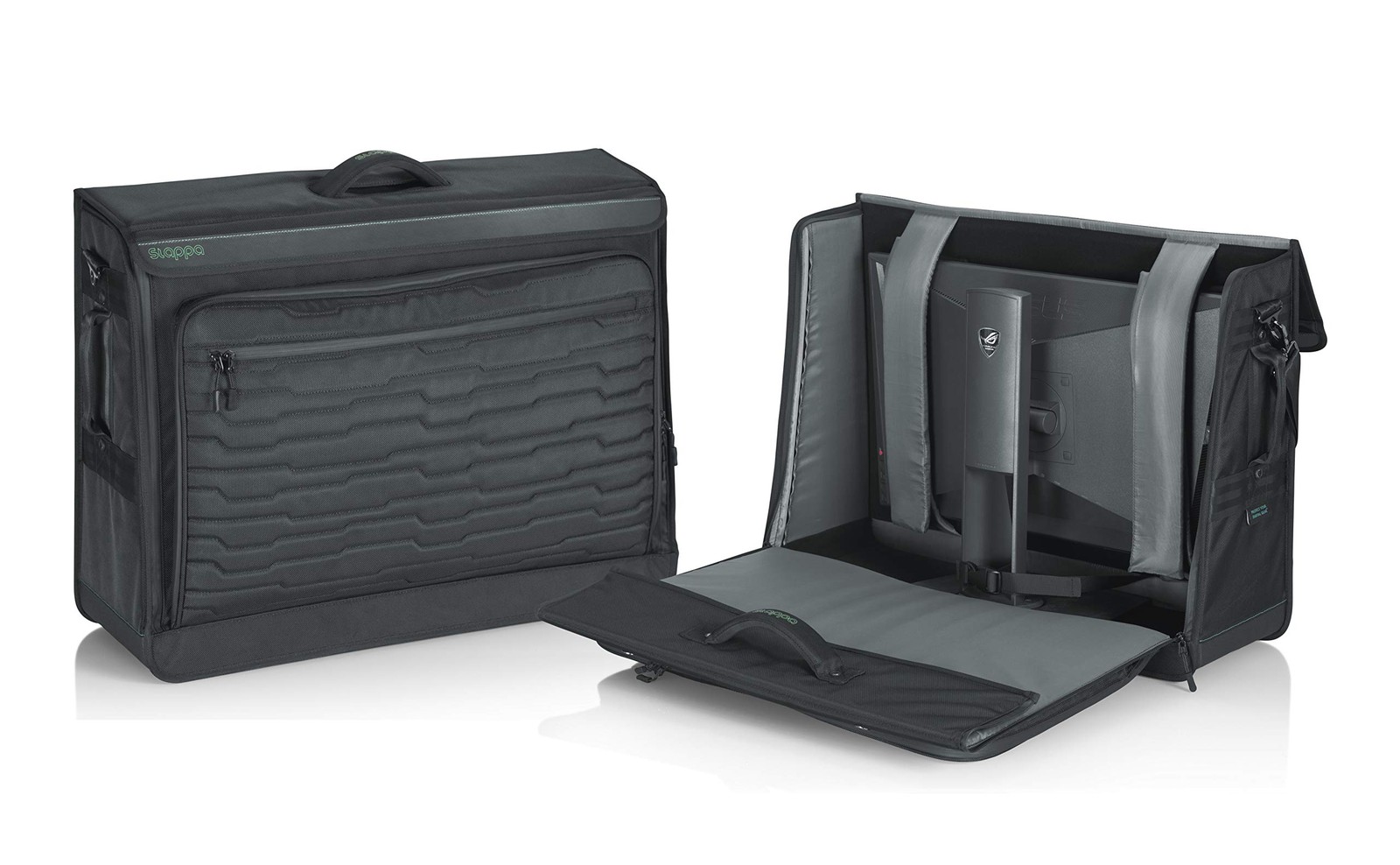 Gaming Monitor Tote Bag with Water Resistant Zippers and Adjustable Carry Strap