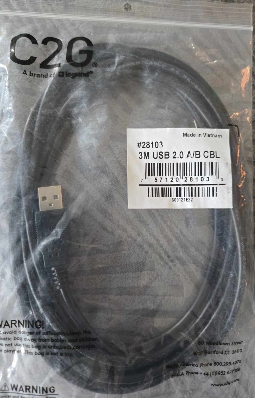 3M USB 2. 0 A/b Cable | Legrand C2g 28103