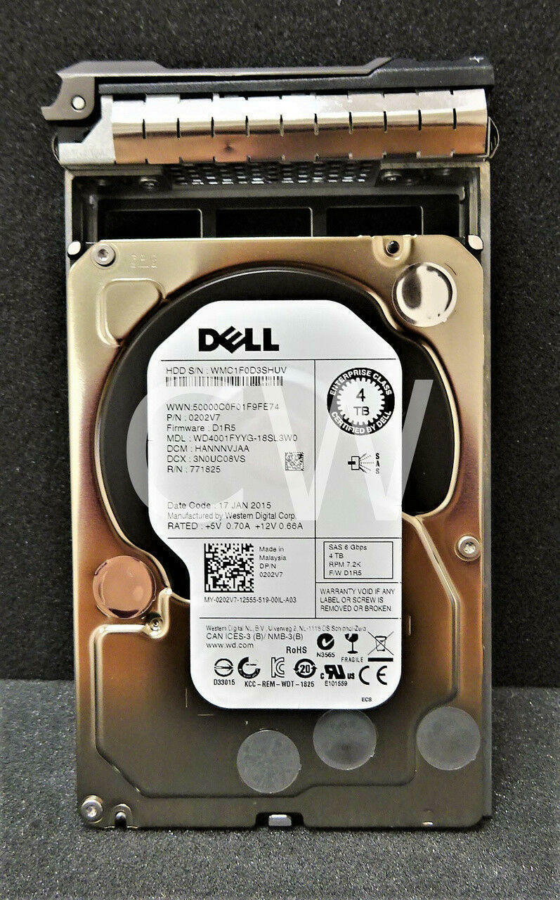 202V7 Dell WD4001FYYG Original 4TB 7.2K RPM 6Gb/s 3.5