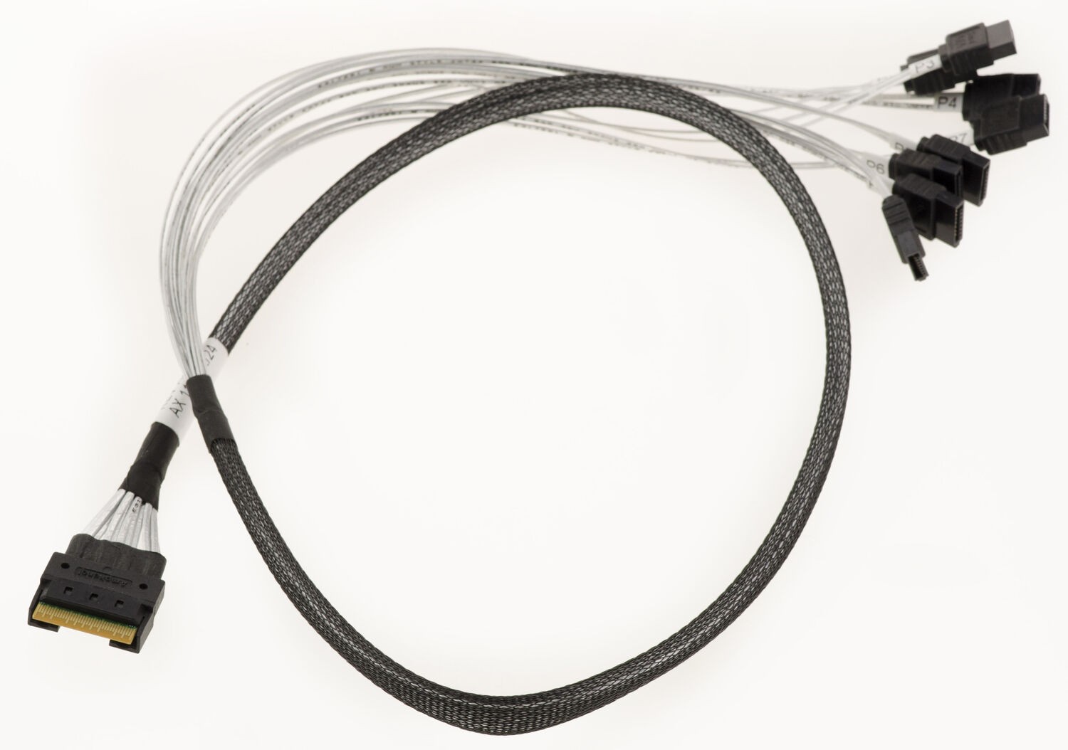 PCIe 4.0 Slim SAS SFF-8654 8i 74 Pin To 8x SATA Cable Length 80cm