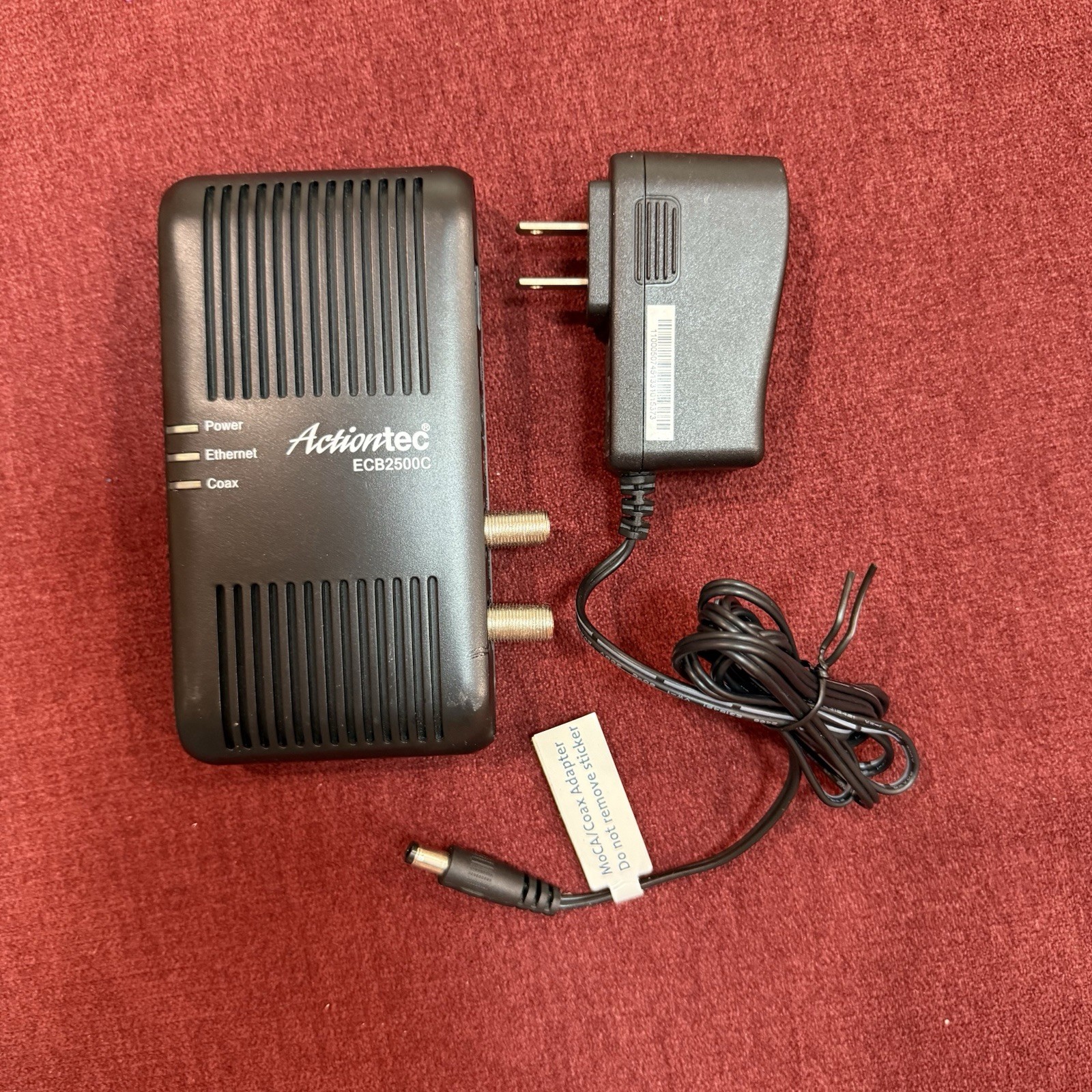 Action-Tec ECB2500C MoCA Network Ethernet to Coax Adapter with Power Cord