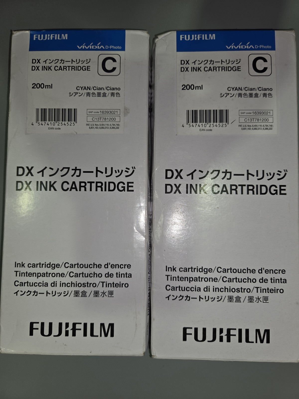 Fujifilm 16393021 Cyan Ink 200ml Fujifilm Frontier-S DX100 2025 2026 Lot Of 2