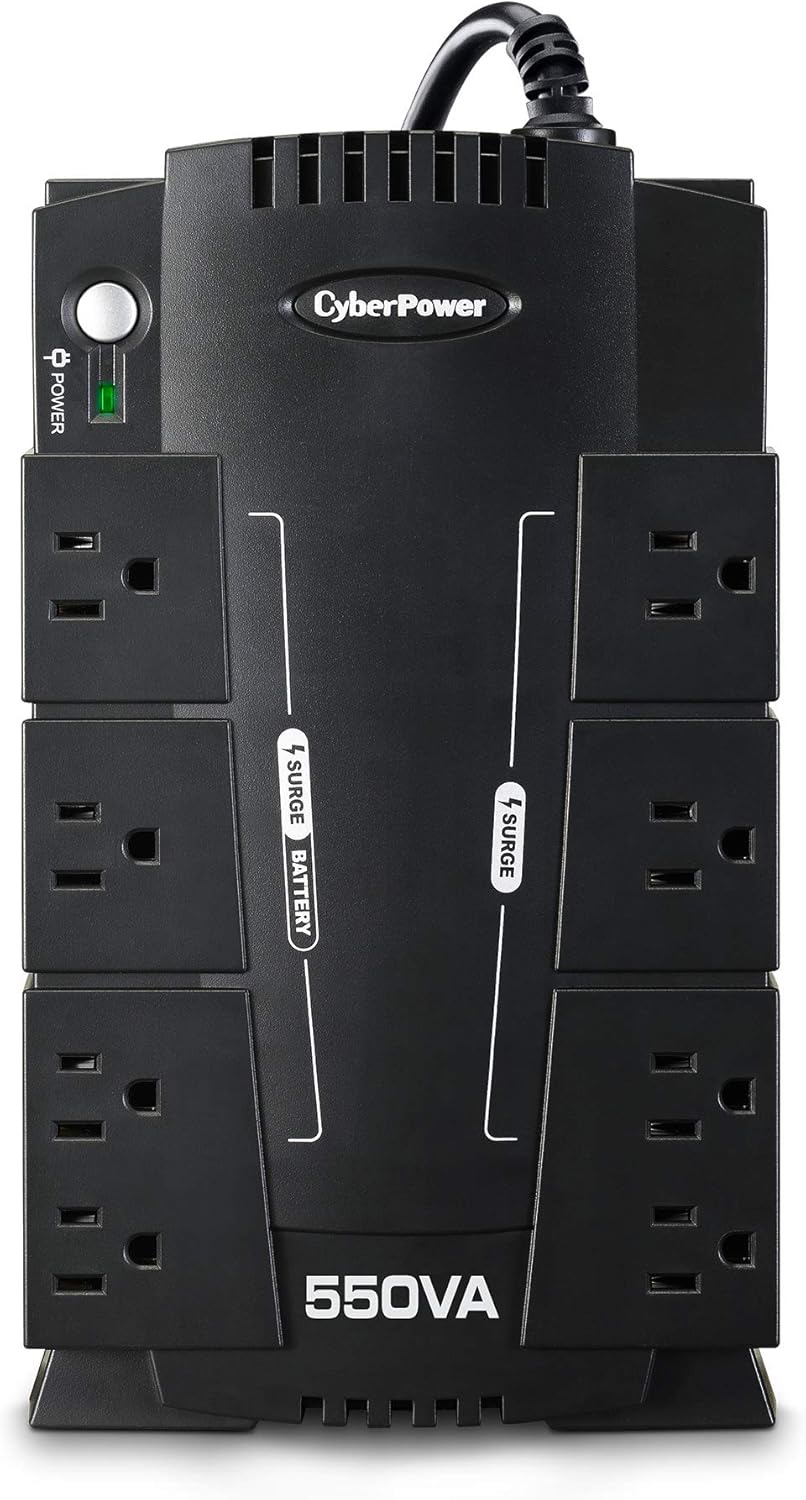 CyberPower CP550SLG Standby UPS System, 550VA/330W, 8 Outlets, Compact