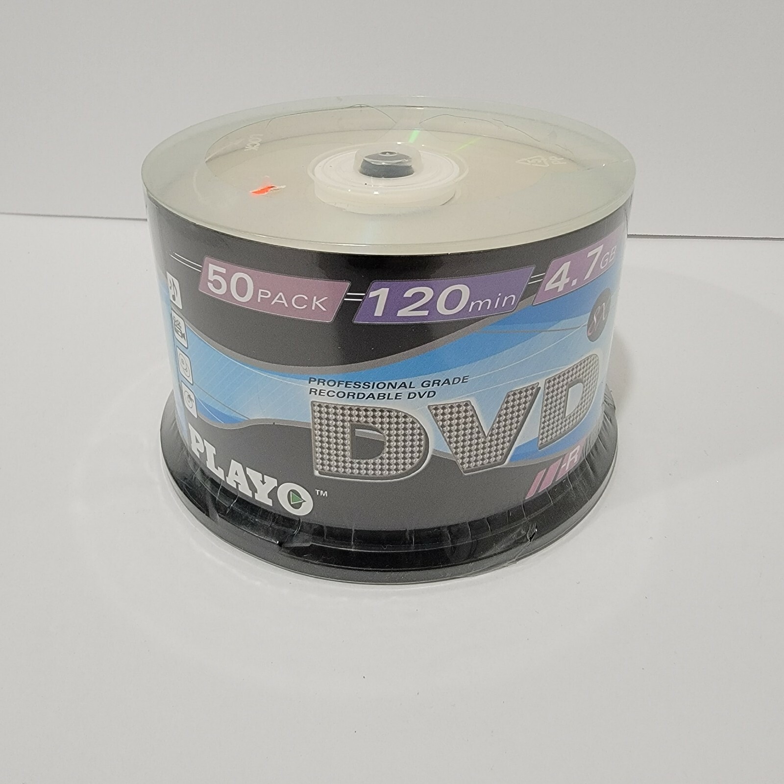 Playo DVD-R 50 Pack 120 Min 4.7GB Printable Blank Disks Spindle Factory Sealed
