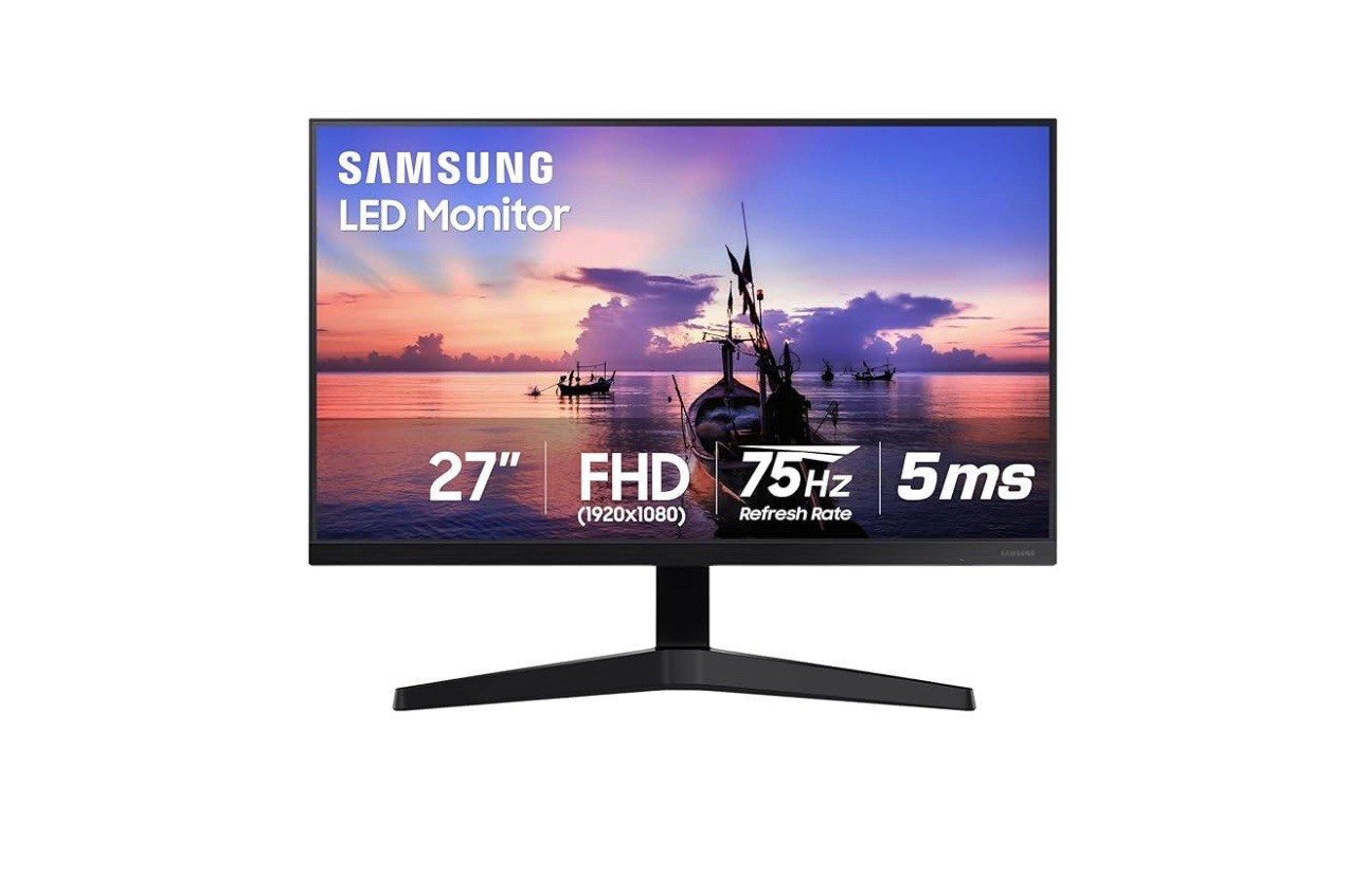 Samsung T35F Black 27 Inch IPS Panel FreeSync HDMI Borderless Essential Monitor