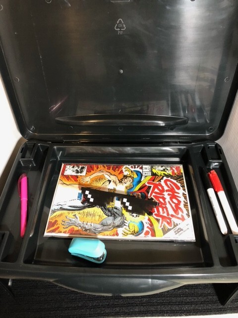 Mind Reader Portable Folding Laptop Lap Desk Bed Table with Extra Storage Black