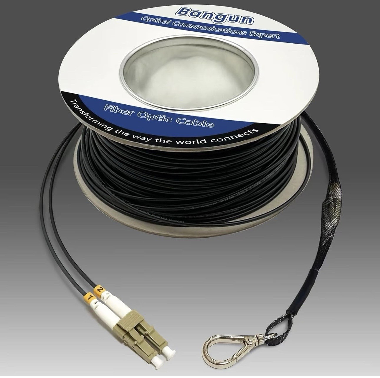 75 Meters OM3 Fiber LC to LC Outdoor Armored Fiber Optic Cable, 10GB/Gigabit L