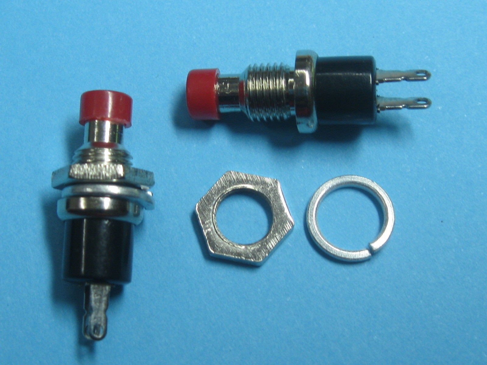 50 pcs Push OFF Red Cap SPST Mini Push Botton Momentary Switch 120V/6A 250V/3A