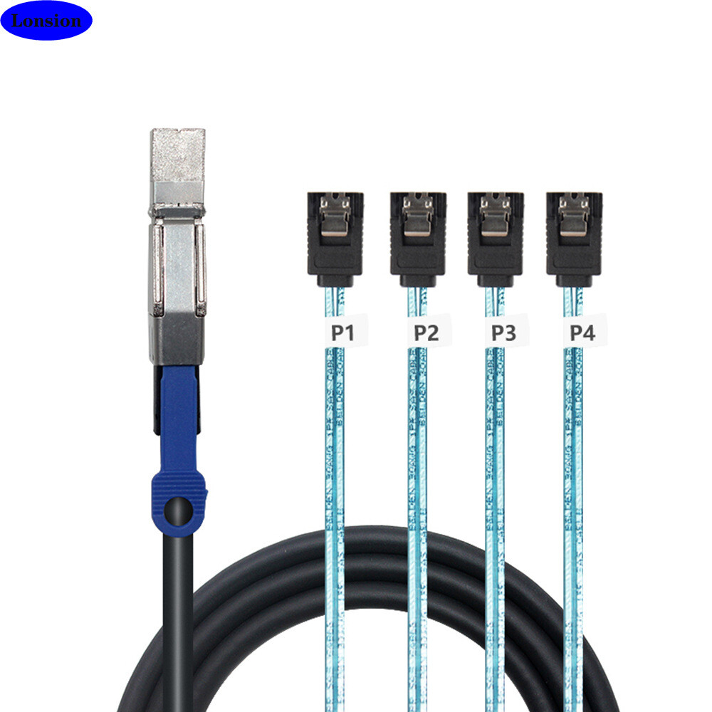 MINI SAS HD SFF-8644 with IC to 4 Ports SATA 7P straight server hard drive cable