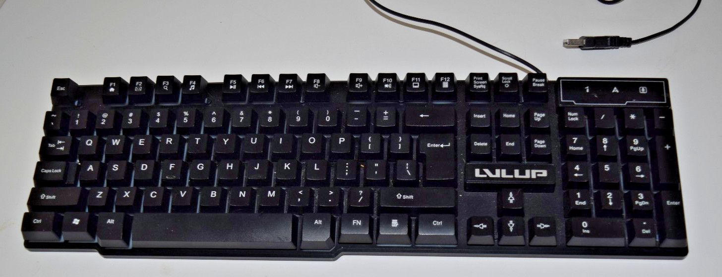 LVLUP RGB Gaming Keyboard Wired LED Backlit USB 104 Key PC