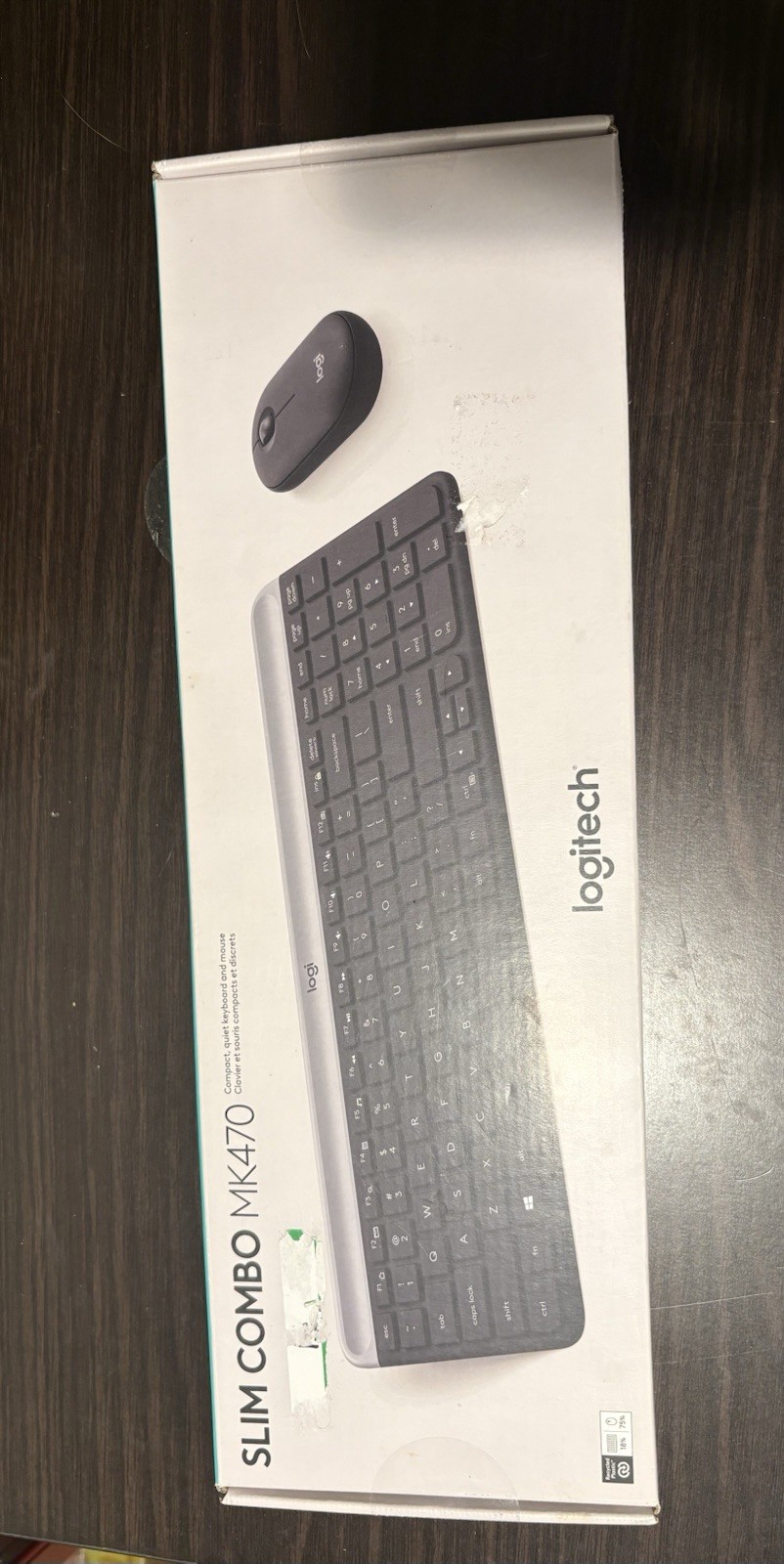Logitech MK470 Slim Compact Wireless Keyboard & Mouse Combo, Black, QWERTY