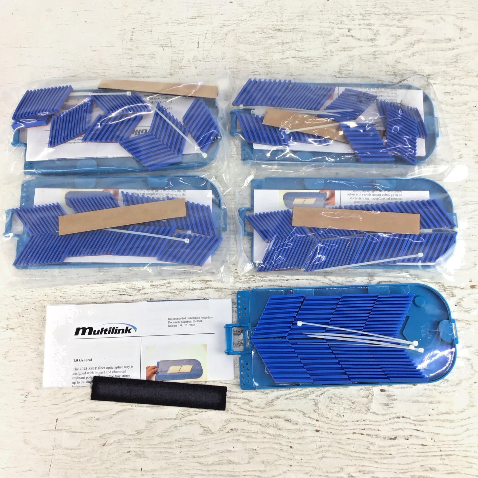Lot Of 5 Multilink 1.0 4048-SSTP Fiber Optic cable Splice Trays