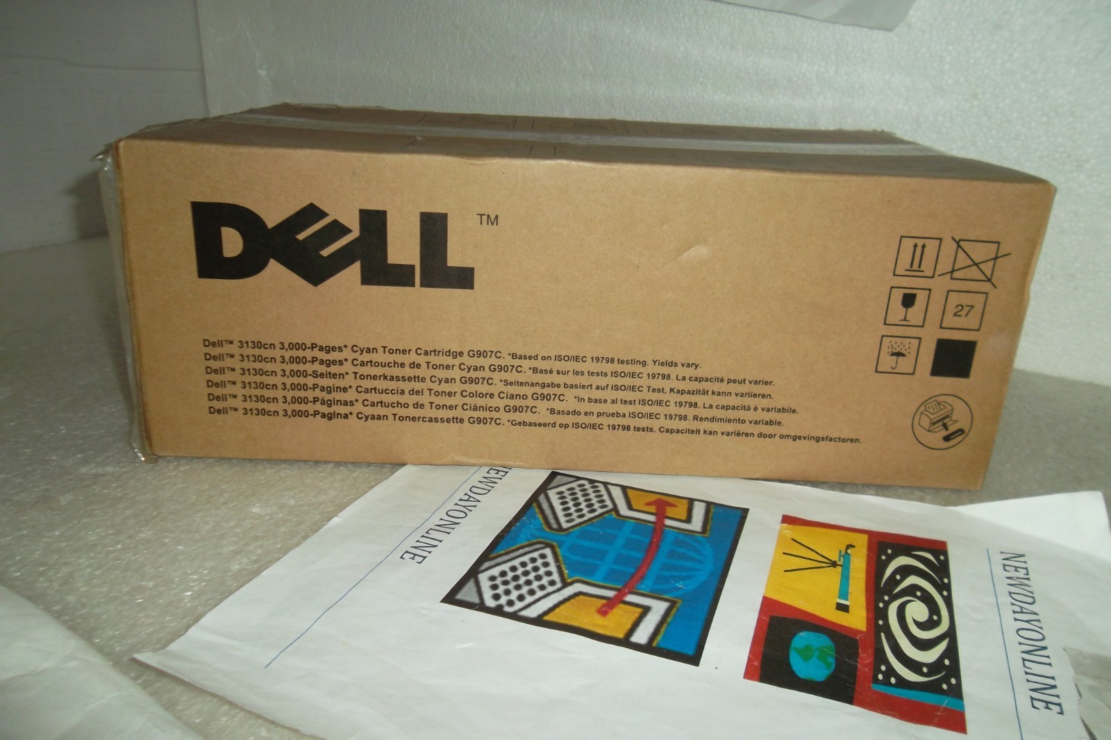 Dell 3130cn Toner Cartridge Cyan 3K Pages for 3130 3130cdn G907c Genuine NEW