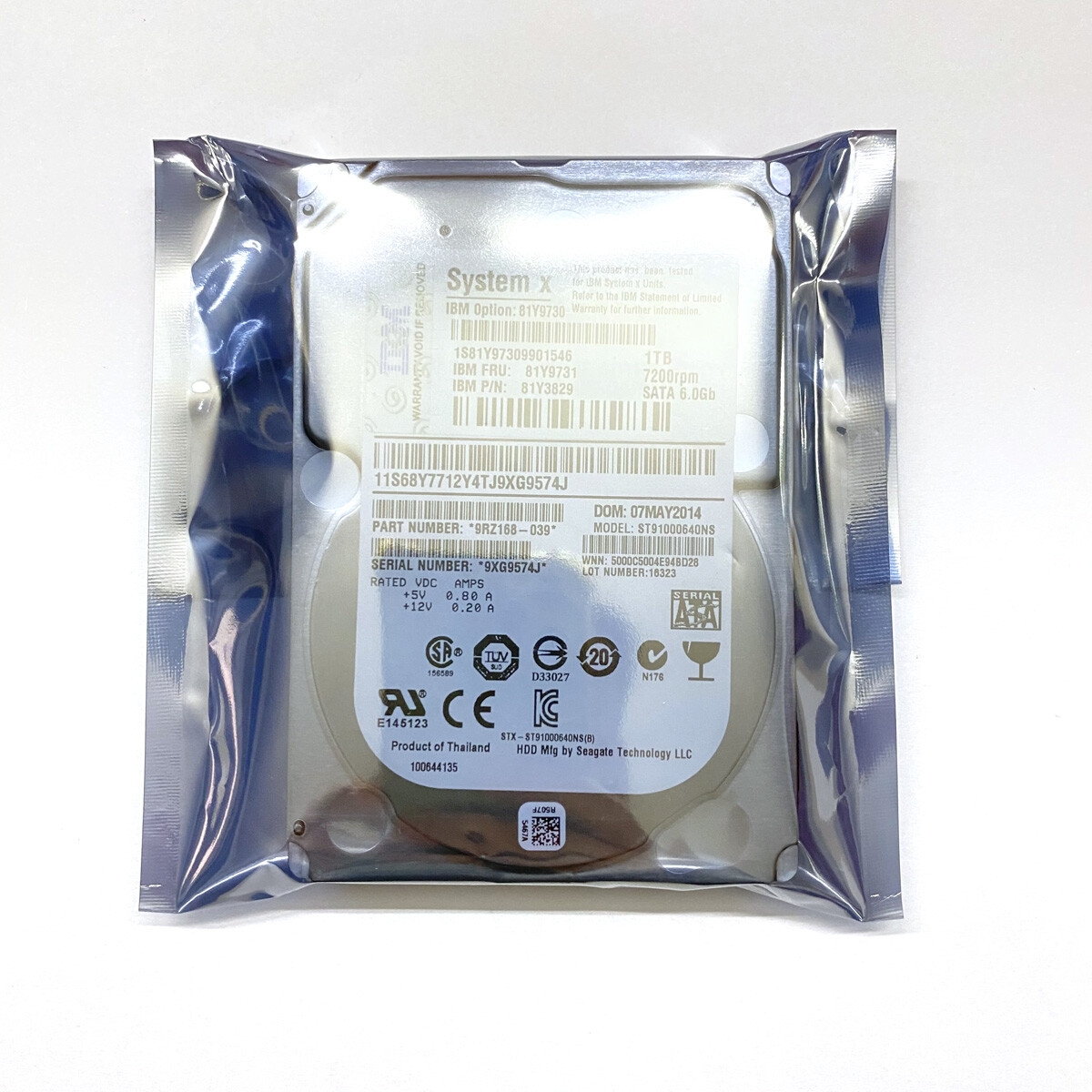Lenovo 81Y9730 81Y9731 81Y3829 1TB SATA 7.2K 2.5'' M3 M4 Hard Drive HDD