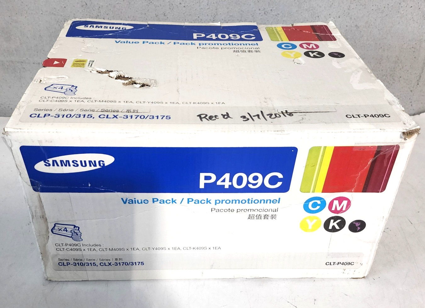 Samsung CLT-K409S CLTC409S CLTM409S CLTY409S Toner 4PK CLT-P409C New Sealed Box