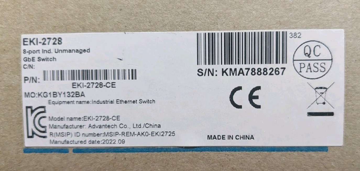 Advantech EKI-2728-CE 8-Port Industrial Unmanaged Gigabit Ethernet Switch -NIB