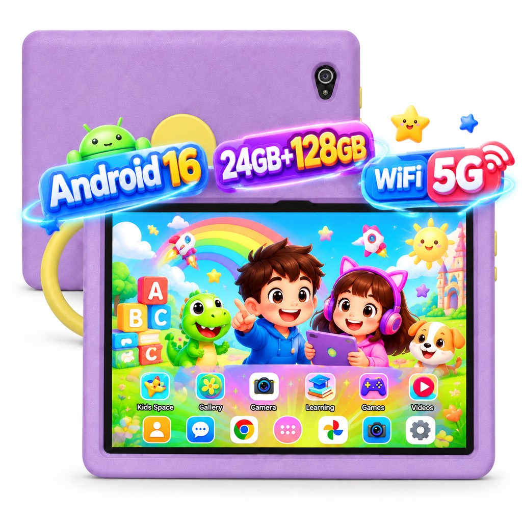 AEEZO Android 16 Kids Tablet 10.1" IPS Touch 128GB ROM 1TB TF With Shockproof US