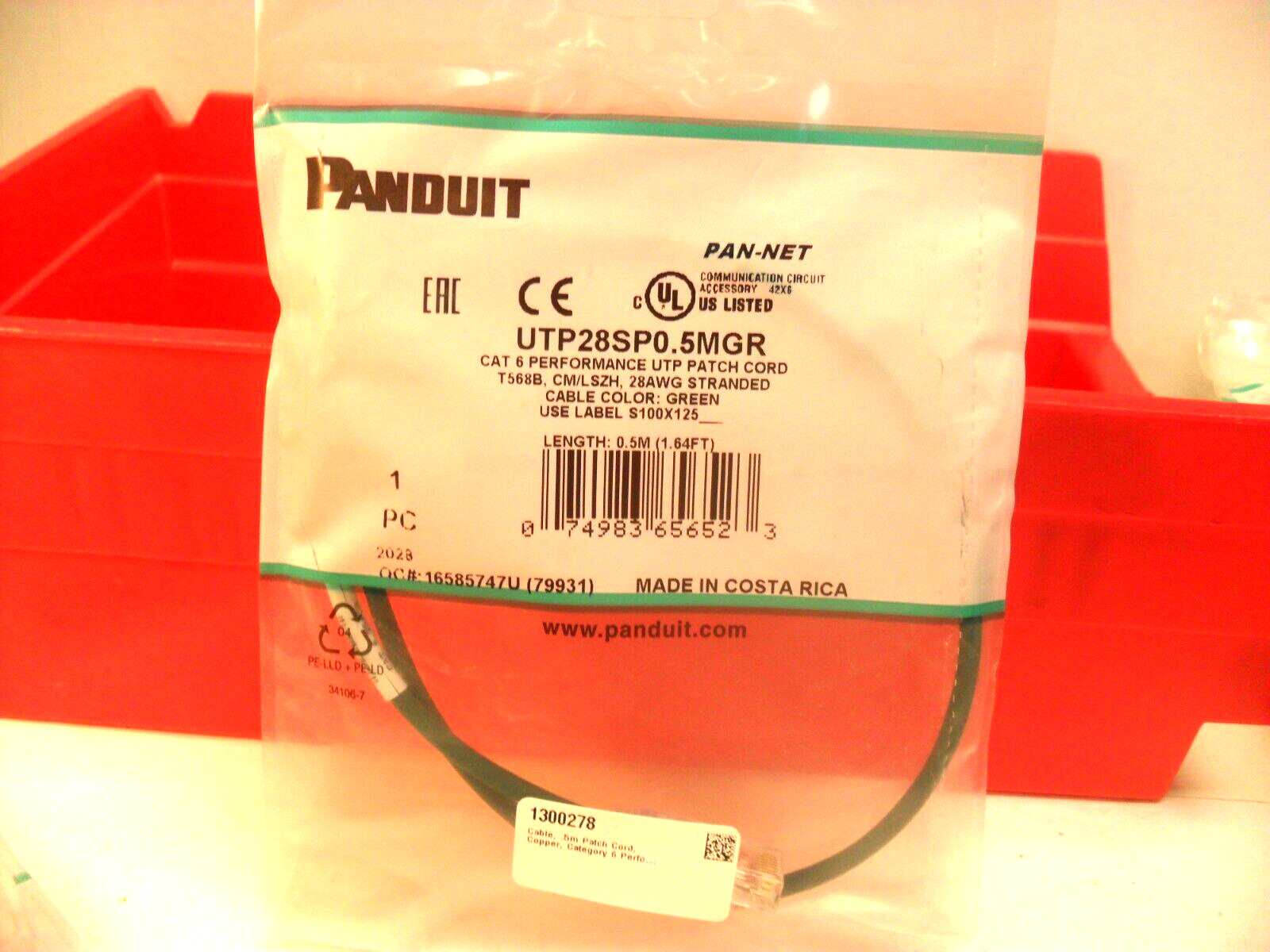 Panduit UTP28SP0.5MGR Ethernet Cables / Networking Cables Sealed Factory